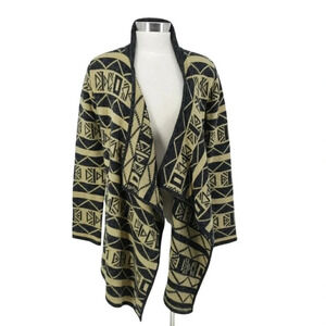 TULLE Wrap Cardigan Sweater Tribal Print Long Sleeve Open Front Anthropologie